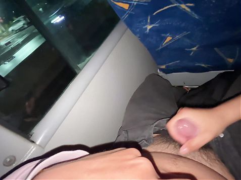 I suck it on an unknown passenger on a real bus and it cums in my mouth